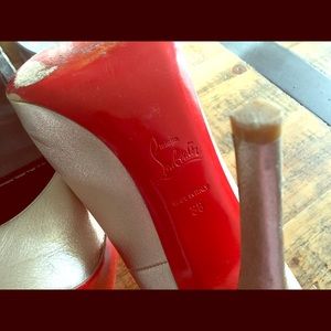 Christian Louboutin Champagne Platforms Authentic